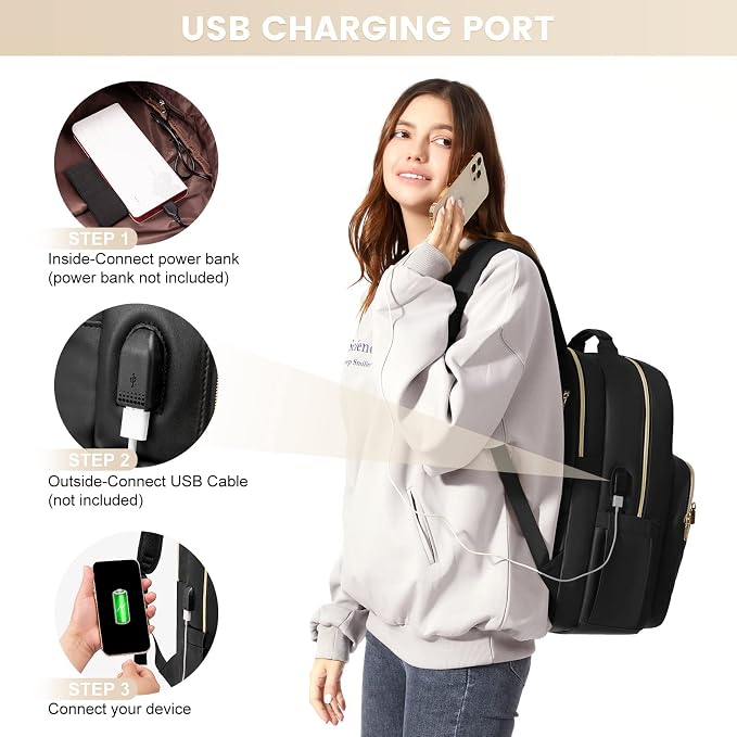 LOVEVOOK Laptop Backpack Purse for Women, Large Capacity Travel Computer Work - Image 7