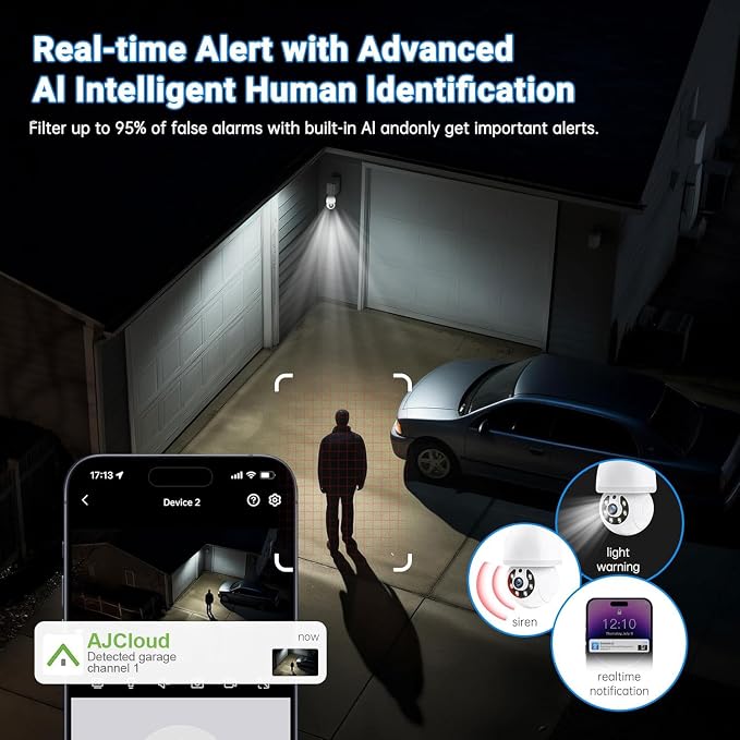 Light Bulb Security Camera, 5G&2.4GHz WiFi Light Bulb Camera Outdoor, 2-in-1 - Image 6
