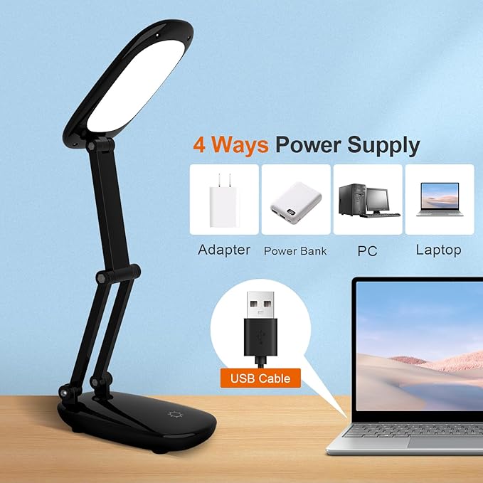 Akejrym LED Desk Lamp for Office Home & Battery Operated Lamp Rechargeable Lamp - Image 4