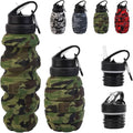 Collapsible Travel Water Bottle18oz, Reuseable Silicone Foldable Water Bottles by KUNHANG