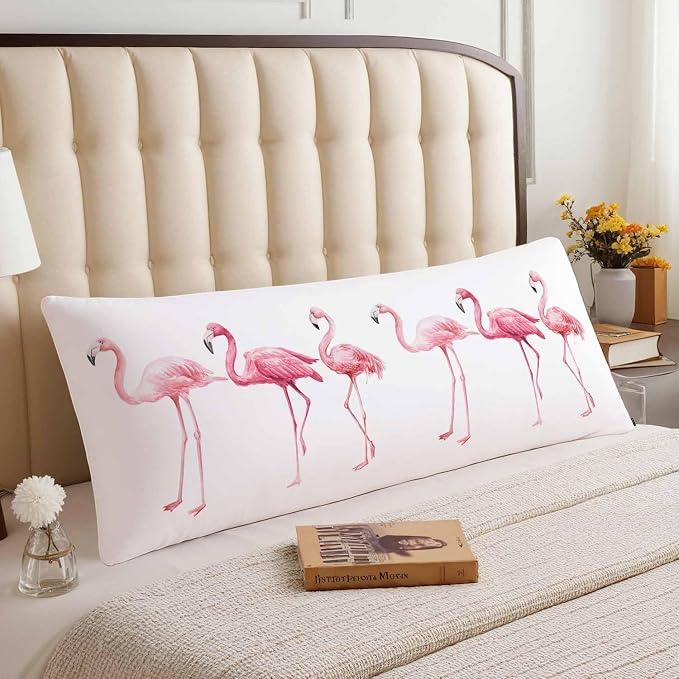 Body Pillowcases with Zipper Flamingo, Cozy Body Pillow Covers Cushion Cover 20 - Image 3