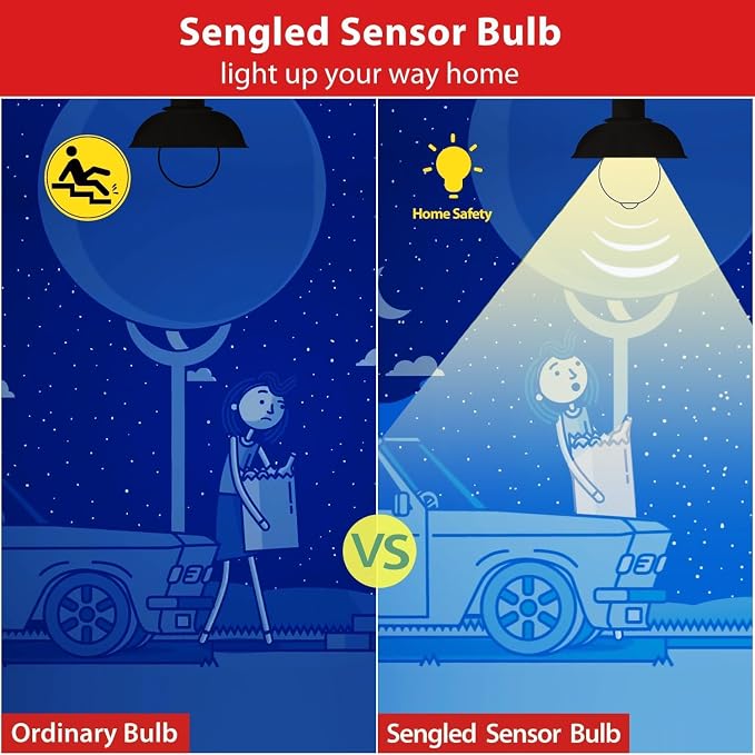 Sengled Motion Sensor Light Bulbs, A19 LED Dusk to Dawn Bulbs 3000K Soft White - Image 4