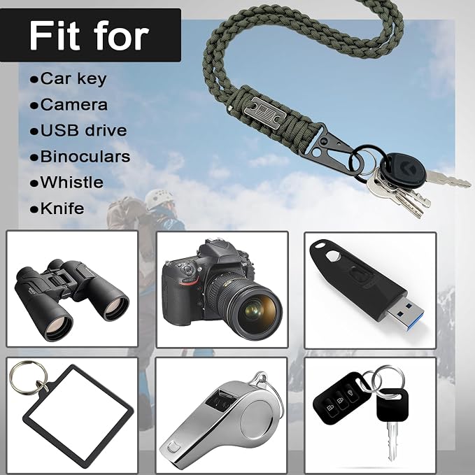 DDOUT Heavy Duty Paracord Lanyard 550 Paracord Braided Keychain - Image 6