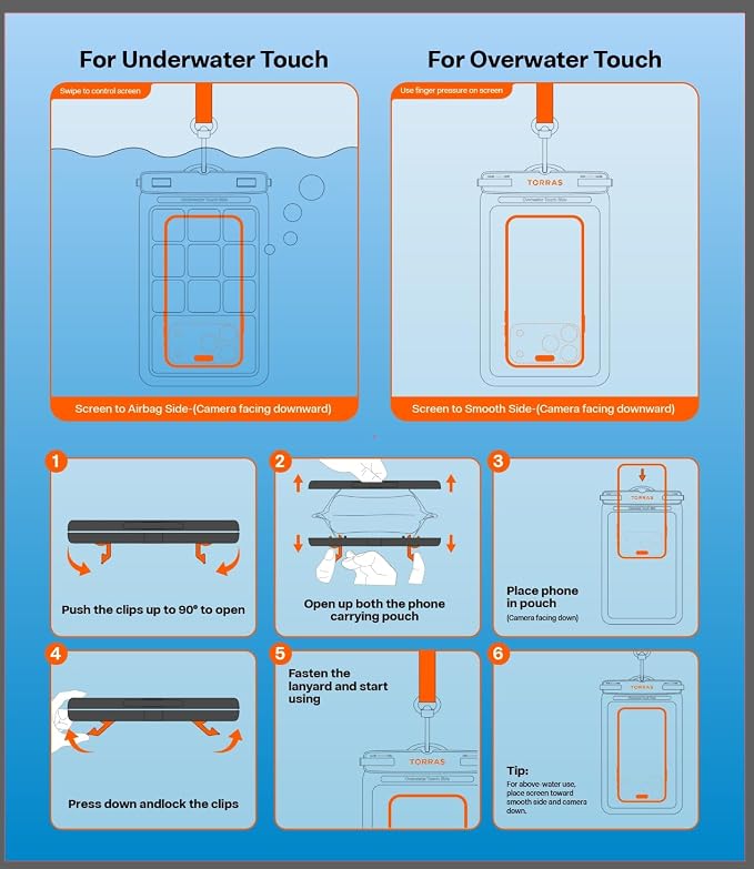 TORRAS IPX8 Waterproof Phone Pouch Floating, Underwater Screen Touchable - Image 9