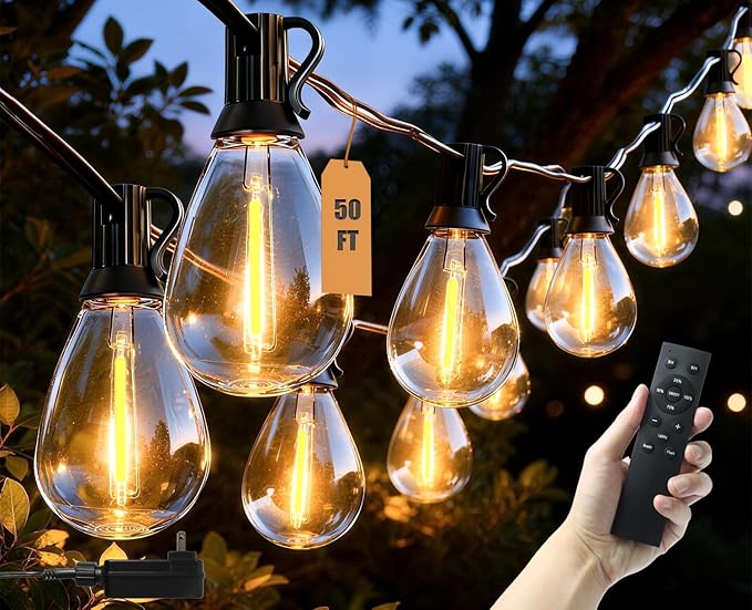 50FT Outdoor String Lights Waterproof, 20+1 Shatterproof S11 LED Bulbs by Unknown