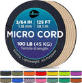 TECEUM Micro Paracord – 1.18 mm X 125 ft – Micro Utility Cord – Thin Braided by TECEUM