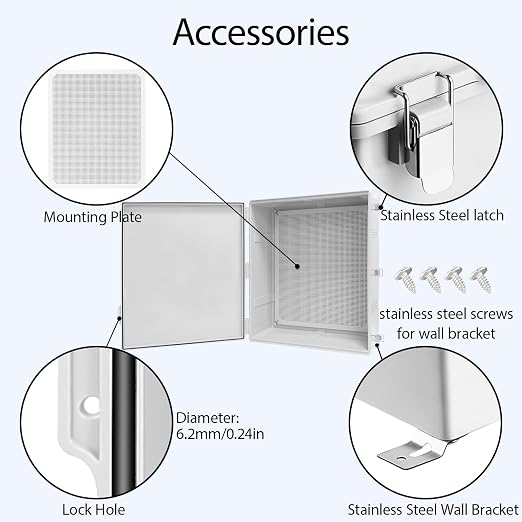 LeMotech Electrical Box, IP67 Waterproof Hinged Cover Stainless Steel Latch - Image 5