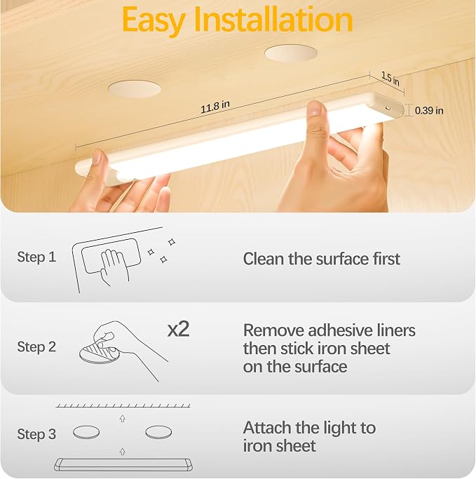 51-LED Motion Sensor Under Cabinet Lights, Magnetic Rechargeable Under Counter - Image 5