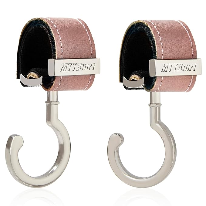 2 Pack Stroller Hooks, Strong Synthetic Leather Hook-and-Loop by MTTBmrt
