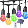 144FT Solar Outdoor String Lights, 45 Shatterproof E26 Edison LED Bulbs by IPStank