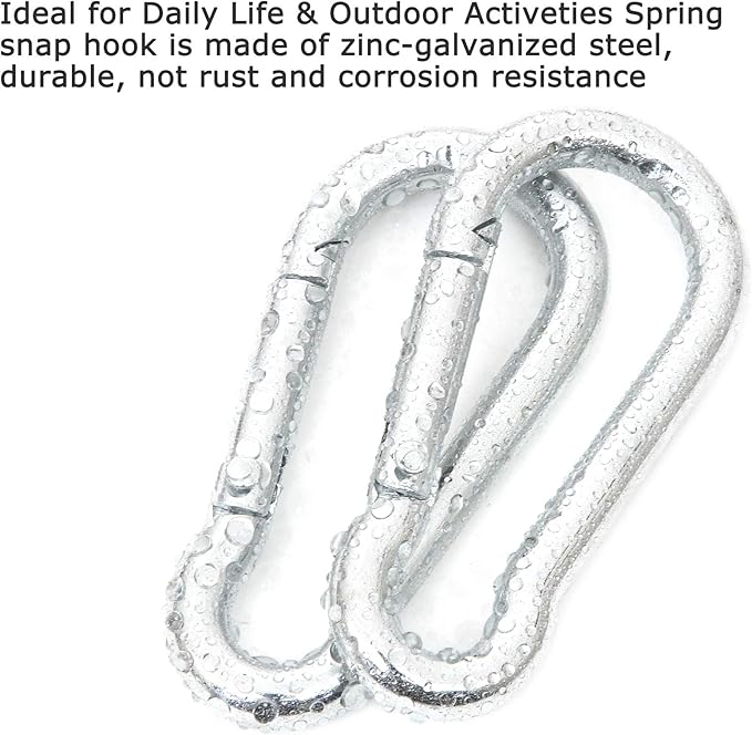 60Pcs Stainless Steel Carabiner Clip Spring-Snap Hook 1/4 in, M6 x 2 3/8 Inch - Image 4