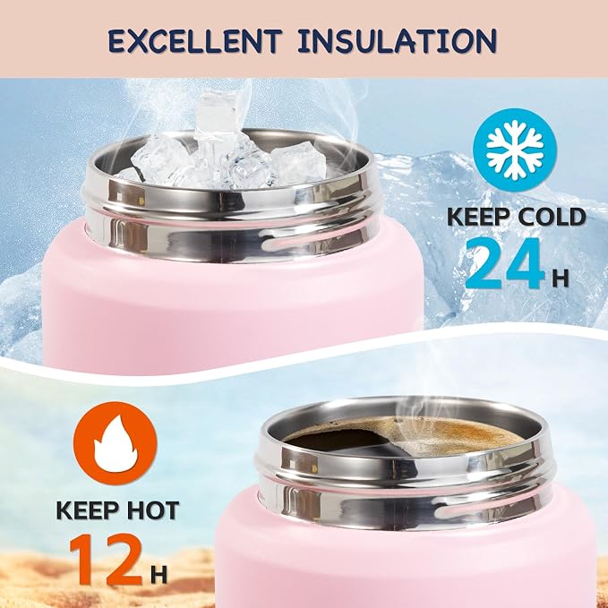 Kerilyn 12oz Kids Water Bottle 2 Pack, Stainless Steel Insulated Water Bottle - Image 4