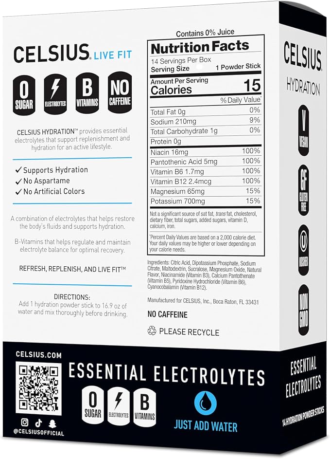 CELSIUS HYDRATION™ Arctic Cherry, Sugar Free Electrolyte Hydration Drink Mix - Image 2