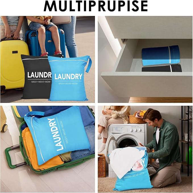 Sylfairy 2 Pcs Large Travel Laundry Bags, Waterproof Wet Dry Bags, Washable - Image 5
