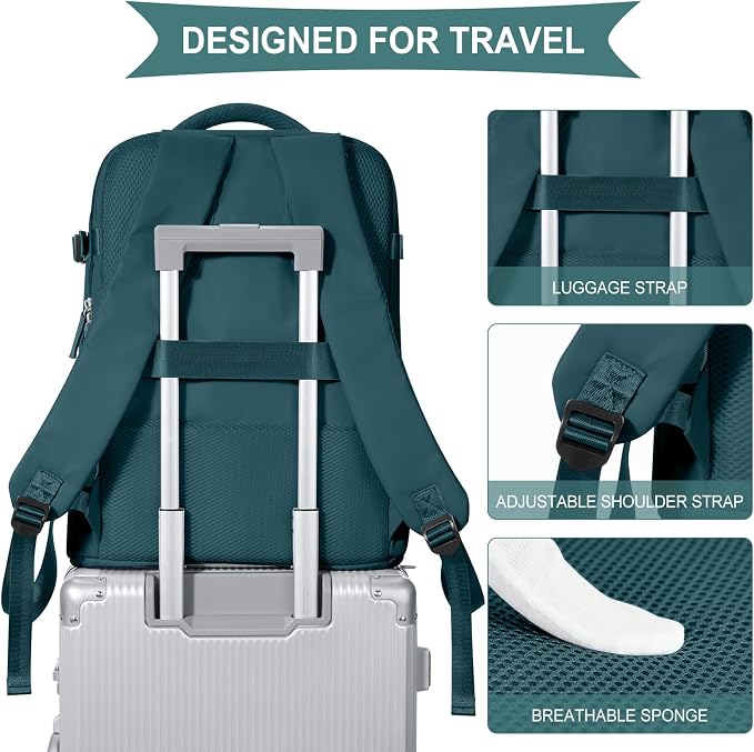 coowoz Large Travel Backpack For Women Men, Carry On Backpack Flight Approved - Image 5