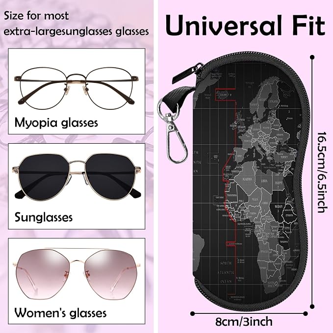 Glasses Case Sunglasses Eyeglass Soft Case Zipper Light Neoprene Pouch - Image 2