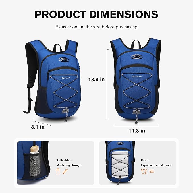 Ultra-Light Soft Daypack 15L/20L, Cushioned Breathable Back Panel Backpack - Image 5