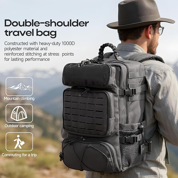 Tactical Military Backpack, Large Capacity Molle System - Image 2
