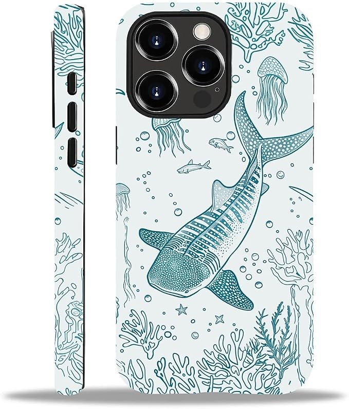 for iPhone 14 Pro Case, HH2 Ocean Whale Shark Hybrid 2 Layer Hard Shell by Unknown