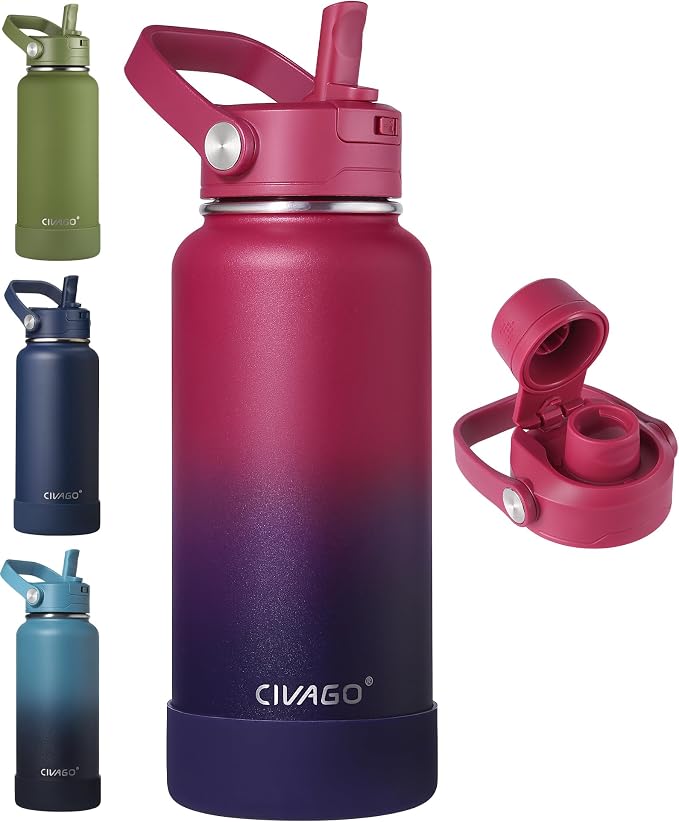 CIVAGO 32 oz Insulated Stainless Steel Water Bottle by CIVAGO