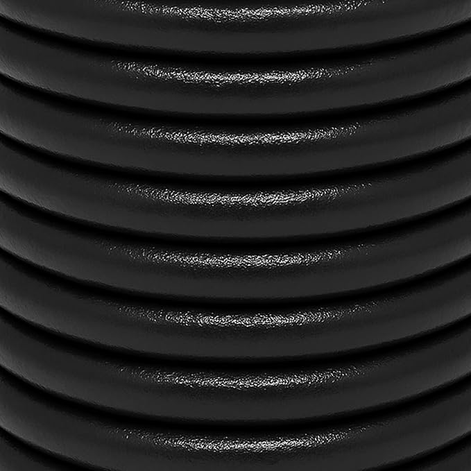 Mandala Crafts Round Genuine Black Leather Cord - Image 3