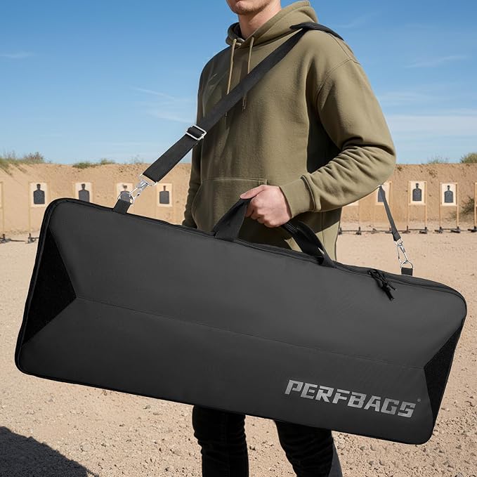 Single Rifle Case Bag, Tactical Padded Soft Gun Case w/MOLLE System, Wide - Image 7
