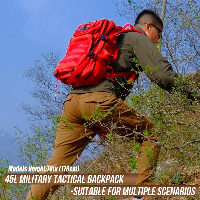 45L Tactical Backpack for Men Women, Military Assault Pack - Image 9