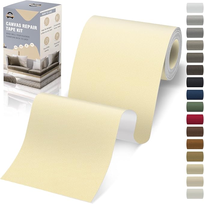 OAZ 4 x 79 inch Canvas Repair Patches Canvas Fabric Patch Self-Adhesive Canvas by OAZ