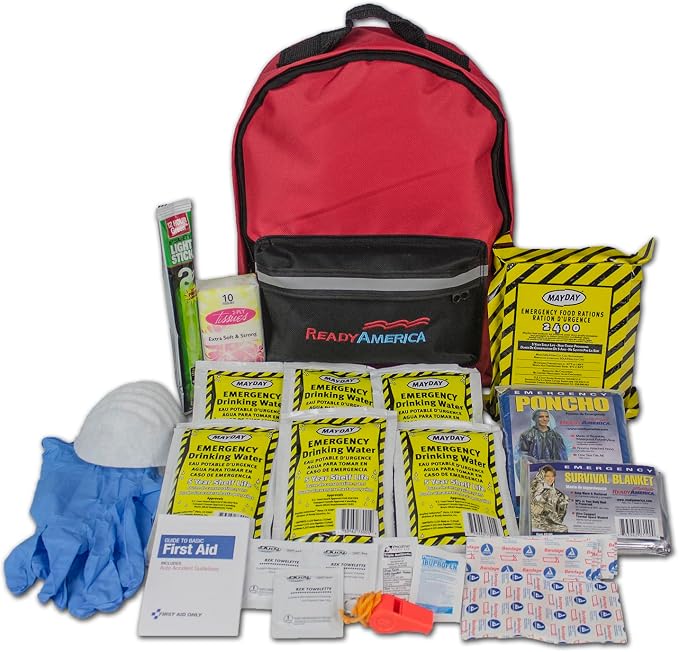 Ready America 70180 72 Hour Emergency Kit, 3-Day Backpack, Includes First Aid by ReadyAmerica