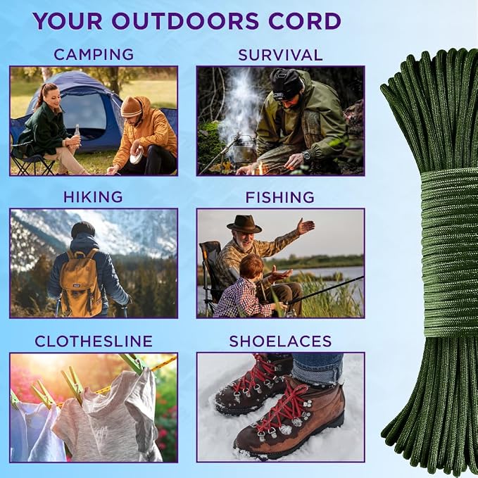 TECEUM Reflective Paracord Rope 1000 – 1000ft/200ft/100ft/50ft – 40+ Colors – - Image 5