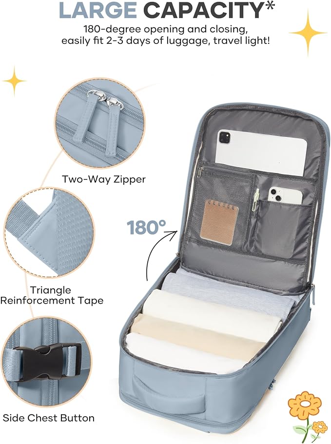 coofay Large Travel Backpack For Women Men Airline Approved Carry On Backpack - Image 5