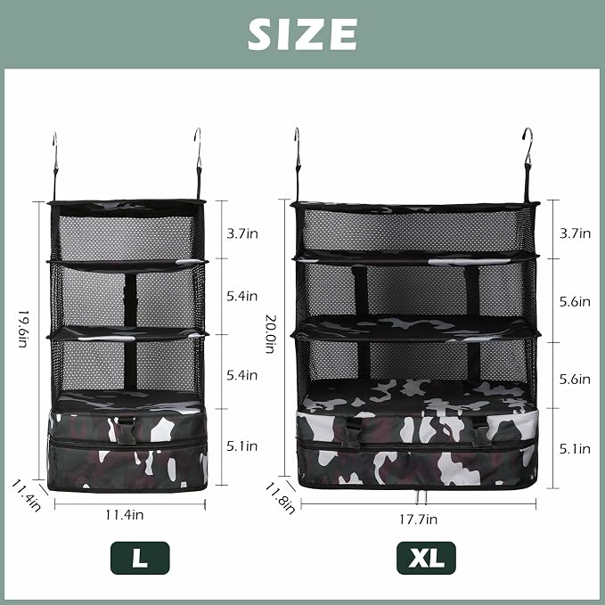 Surblue Hanging Closet Storage Bag Collapsible 3-Shelf Washable Oxford Fabric - Image 4