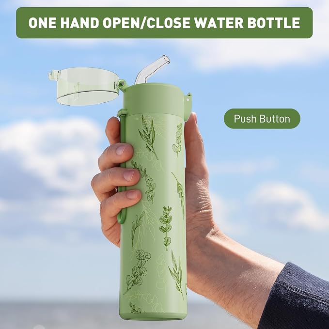 9oz Small Water Bottles with Straw, Mini Water Bottle with One-Hand Open Design - Image 5