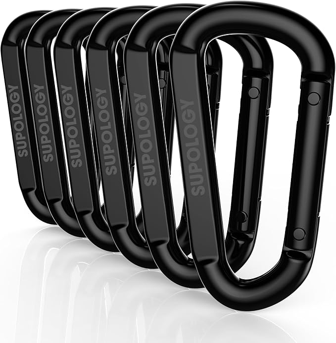 Heavy Duty Carabiner Clip, Steel Carabiners 1100lbs 3" D Shaped Spring Hook - Image 7