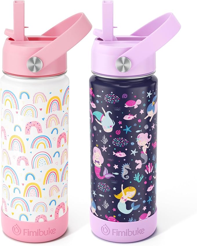Fimibuke Kids Insulated Water Bottle, 18oz BPA FREE Kids Cup by Fimibuke