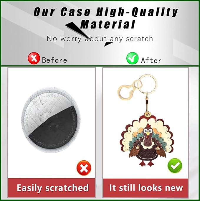 BORKUANA Leather Keychain Holder Case Compatible - Image 3
