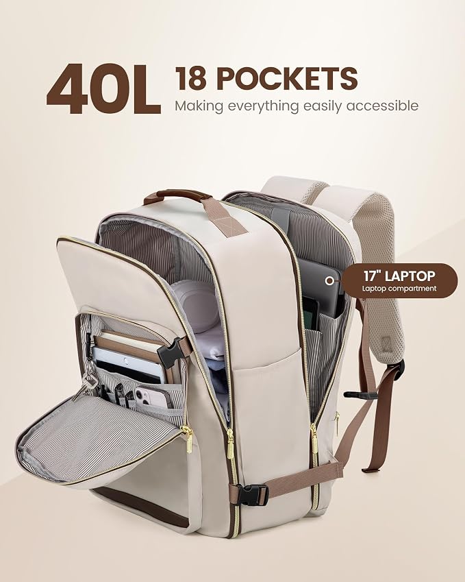 LOVEVOOK Travel Backpack for Women & Men 40L, Airline Approved Carry On - Image 3
