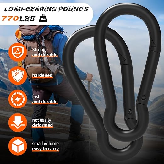 25PCS 4" Hevy Duty Carabiner Clips, M10 Spring Snap Hooks Large Carabiners - Image 4