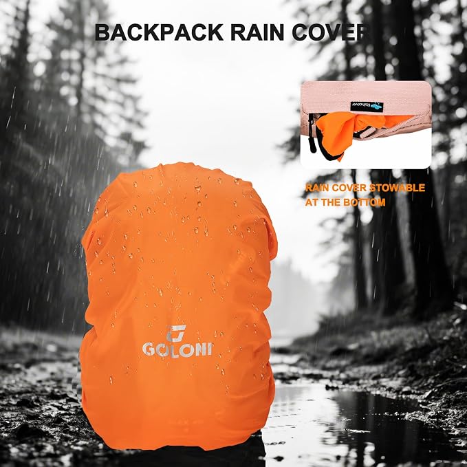 Goloni 45L Hiking Backpack Lightweight Foldable, Waterproof Camping Backpack - Image 3