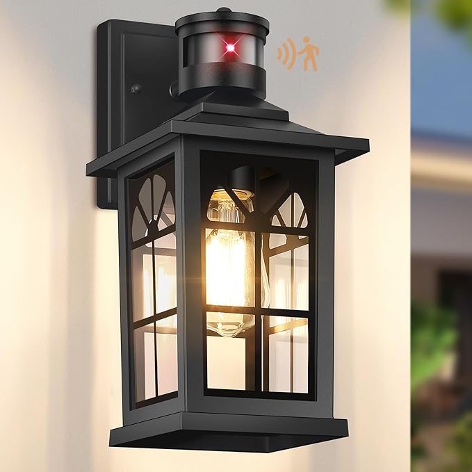 Motion Sensor Outdoor Light Fixture, Dusk to Dawn Porch Light Outdoor Wall by BringYouBrightFuture