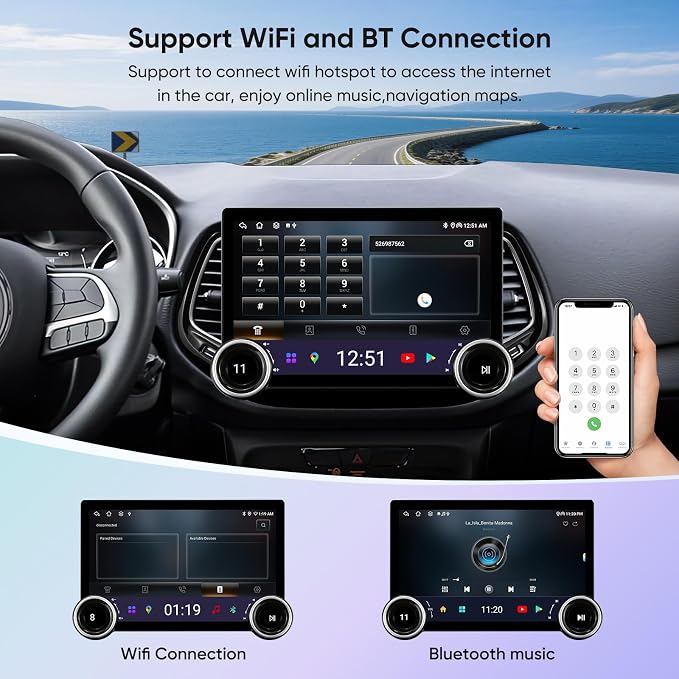 Car Stereo Radio for Jeep Compass 2017-2020 Wireless CarPlay Android Auto GPS - Image 6