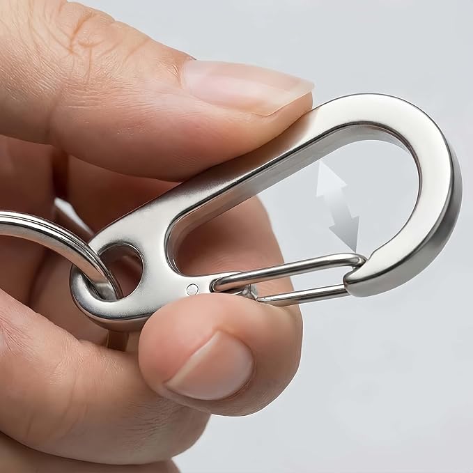 Stainless Steel Carabiner Keychain, Quick Release Heavy Duty Key Clip - Image 7