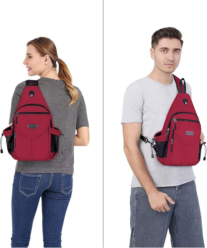 MOSISO Sling Backpack, Canvas Crossbody Hiking Daypack Bag - Image 5
