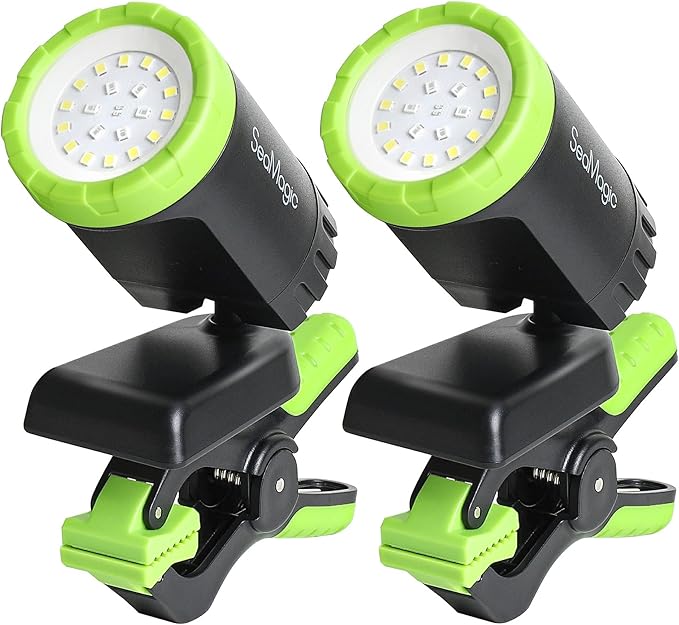 2-Pack Rechargeable LED Work Lights, 360-Degree Adjustable Spotlights by SEAMAGIC