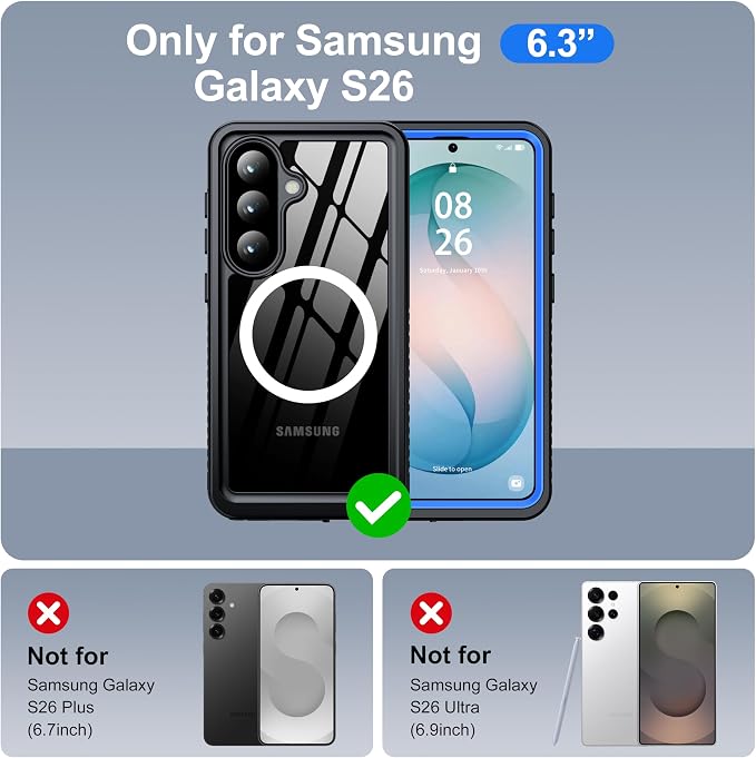 ANTSHARE for Samsung Galaxy S26 Case Waterproof, Built-in Lens & Screen - Image 2