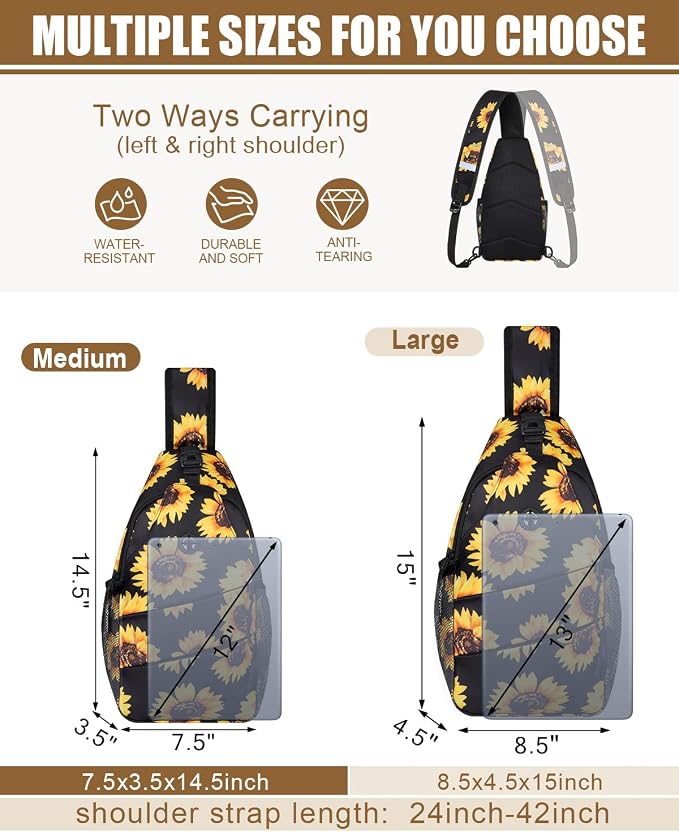 Pritent Crossbody Bags for Women Men Trendy Sling Bag Backpack Casual Chest Bag - Image 2