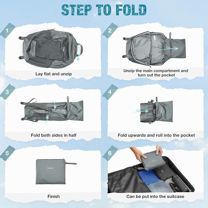 G4Free Small Hiking Backpack 20L Lightweight Foldable Packable Travel Daypack - Image 7