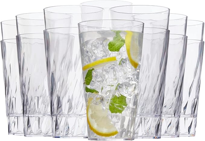 US Acrylic Palmetto 20 ounce Plastic Stackable Water Tumblers in Clear by USAcrylic