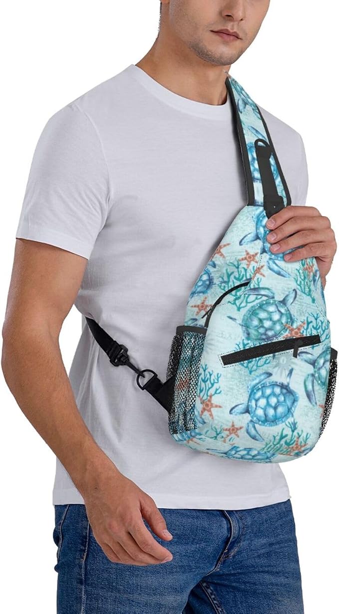 Sea Turtle Sling Backpack for Women Men - Image 8