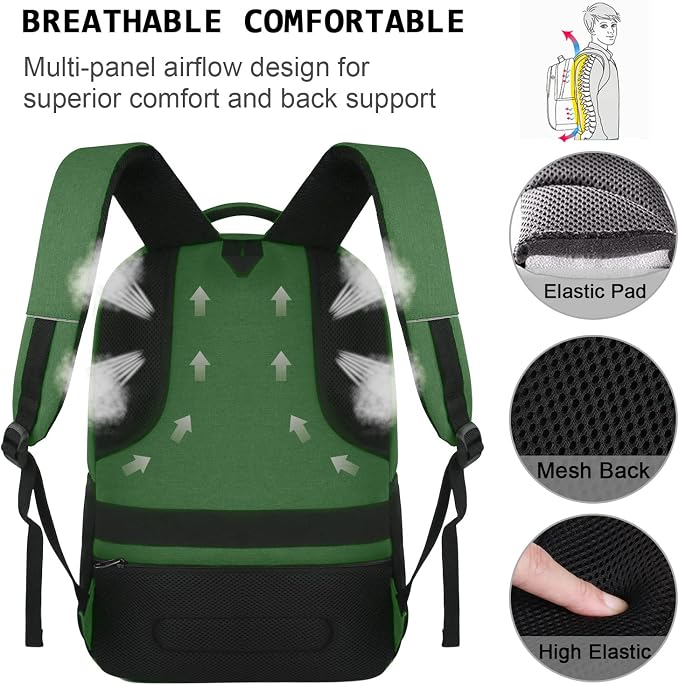 Volher Laptop Backpack, Business Travel Anti Theft Slim Durable Laptops Backpack - Image 5